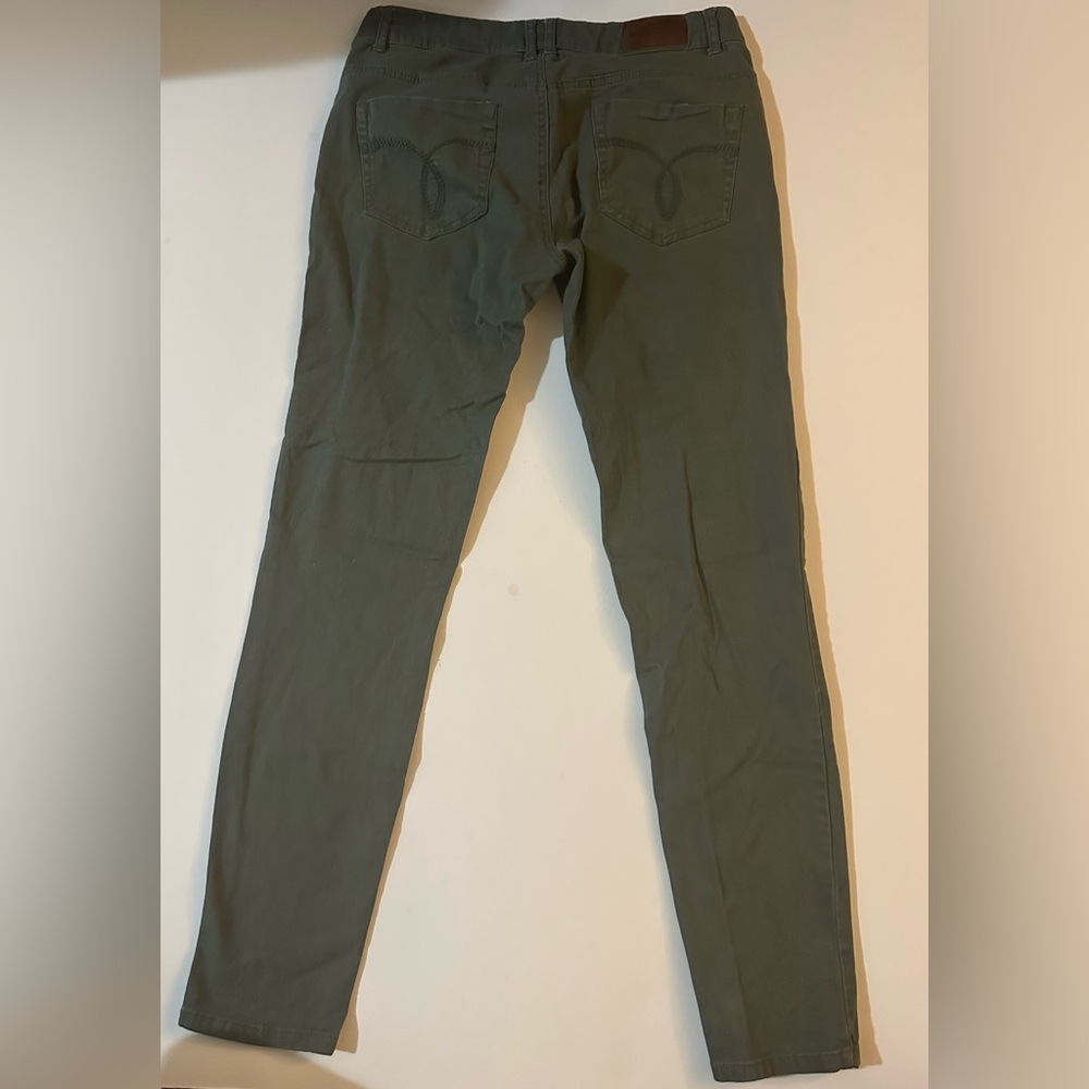 Paris Blues Women's Skinny Jeans - Olive - Picture 2 of 6